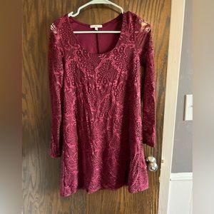 Red lace dress